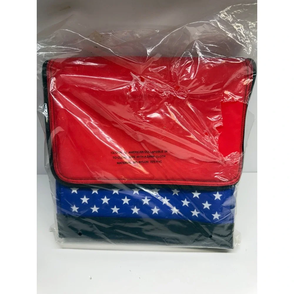 Igloo Patriotic USA hard Collapsible 24 Can CoolerBag Red WhiteBlue Vintage 2002